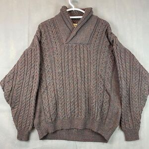L.L. Bean Shawl Collar Sweater Men’s Size Large Brown Long Sleeve Outdoor Casual